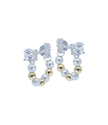 Beautiful Pearl Silver Stud Earring STS-5879